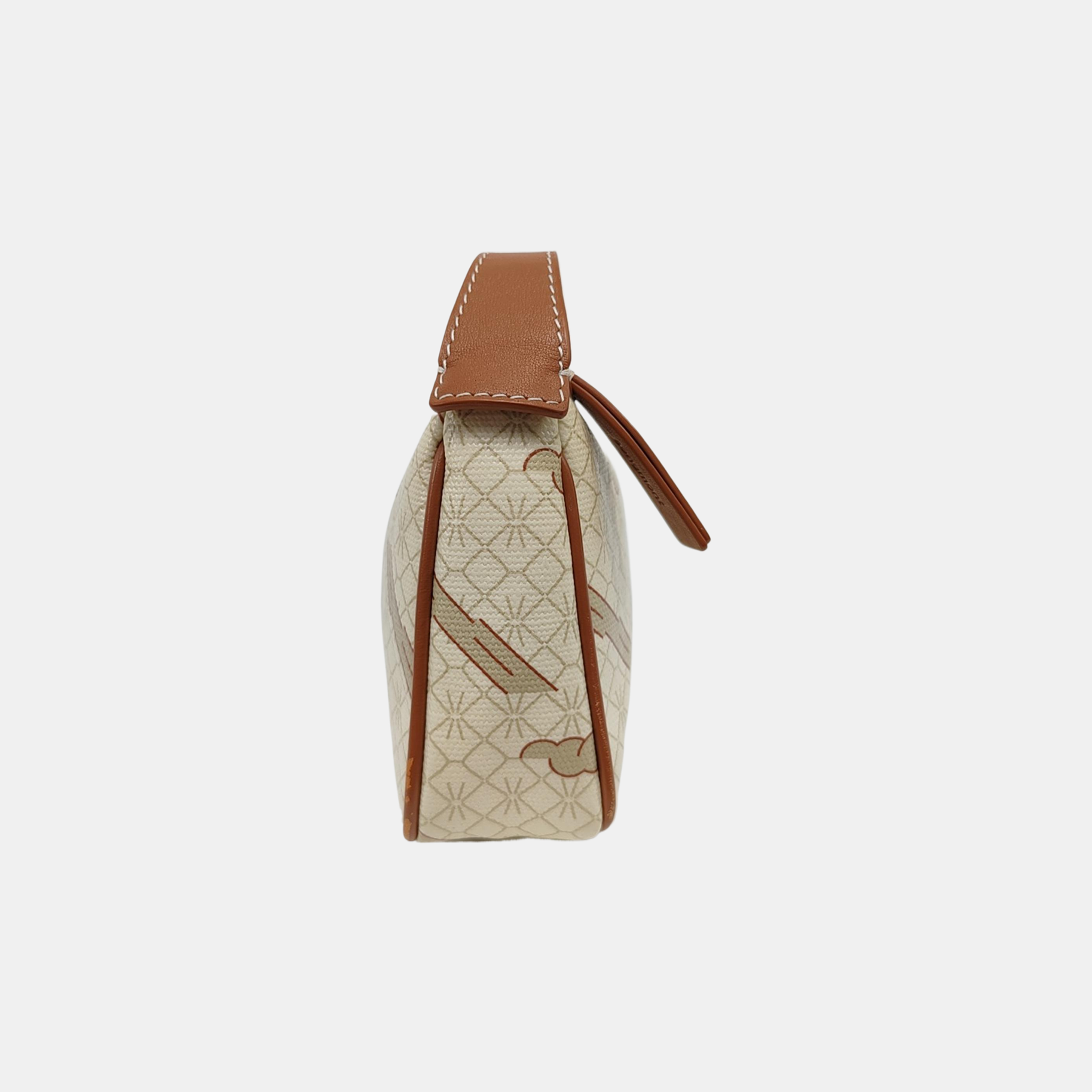 Coated Canvas Shoulder Bag Beige