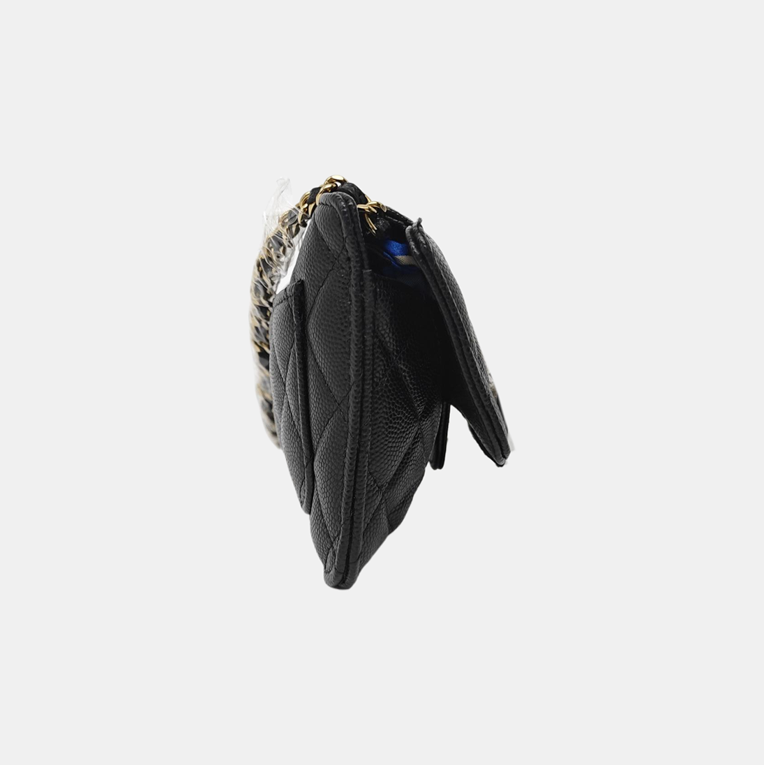 Quilted Grained Calfskin Shoulder Bag Black