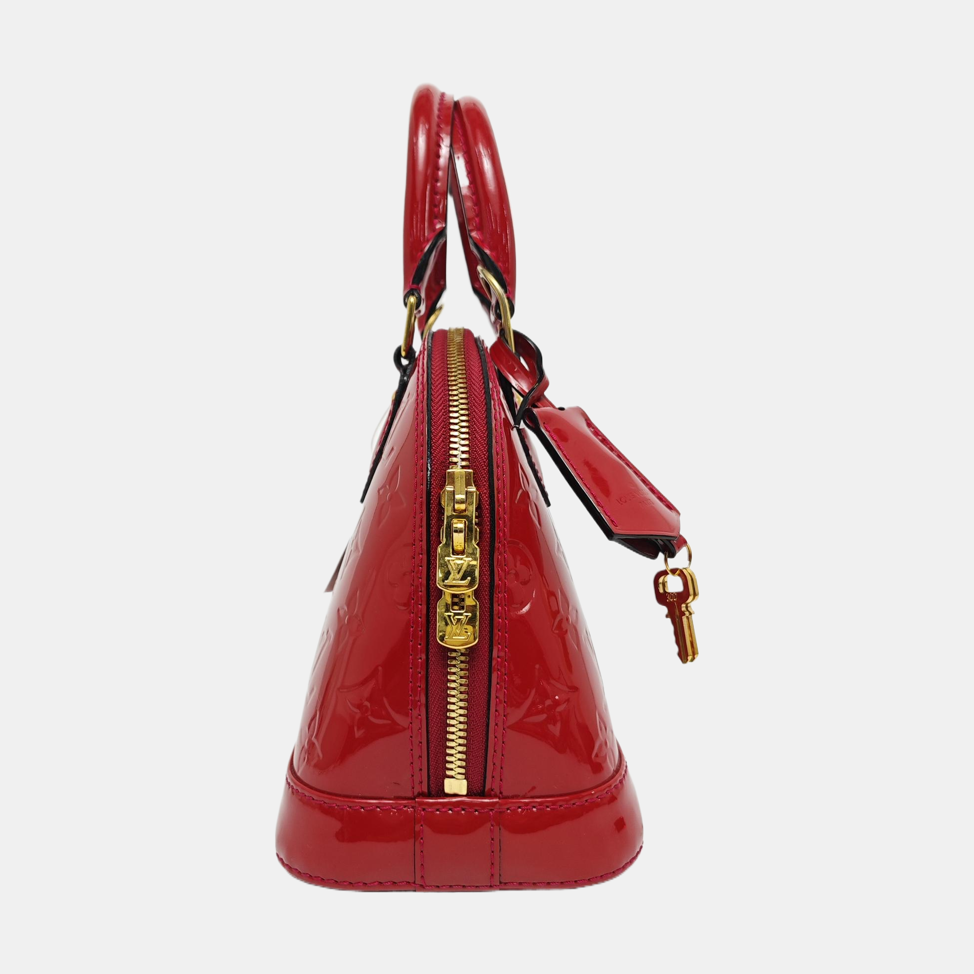 ALMA BB Monogram Patent Leather Red
