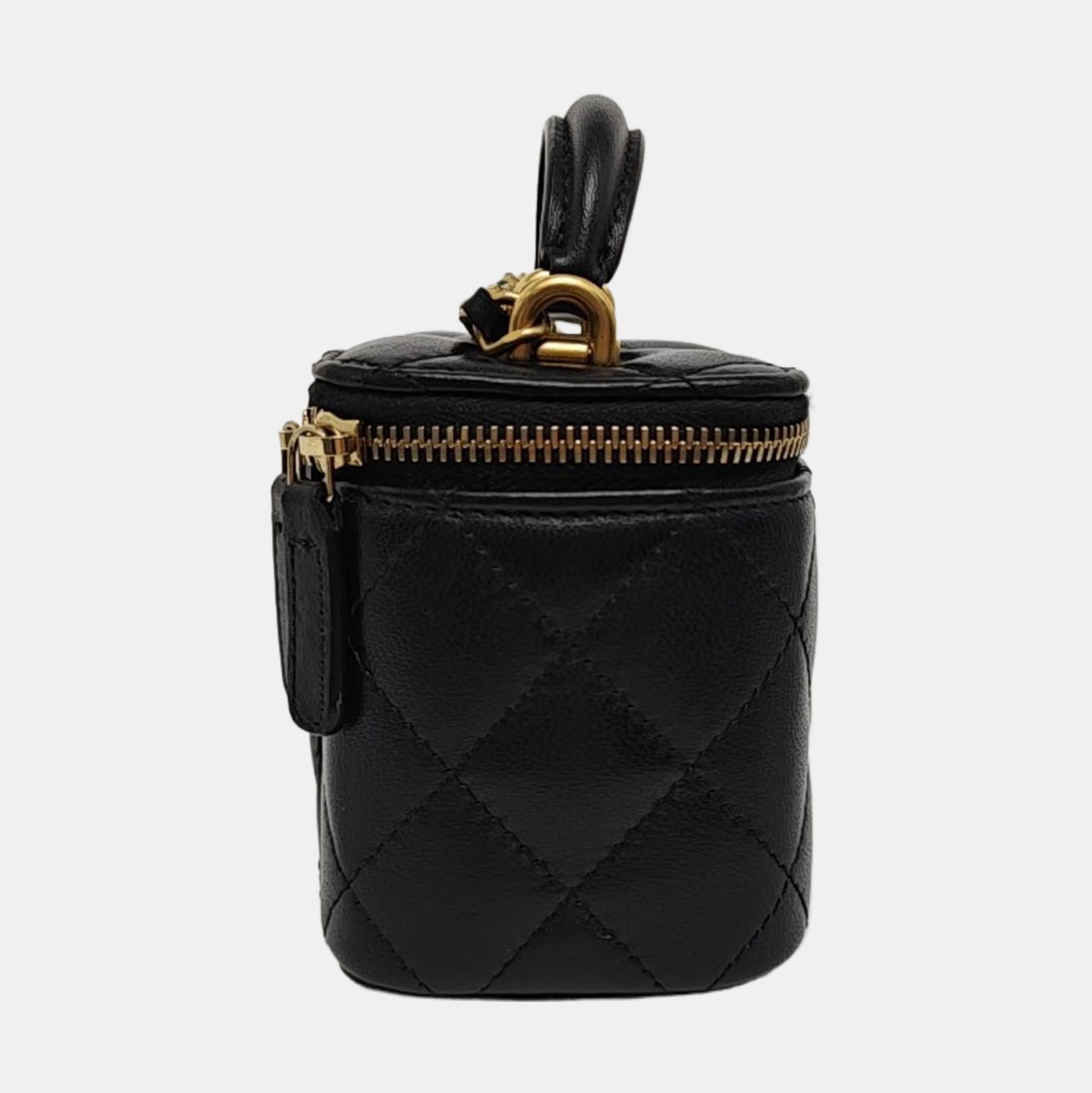 VANITY CASE Mini Quilted Lambskin Black