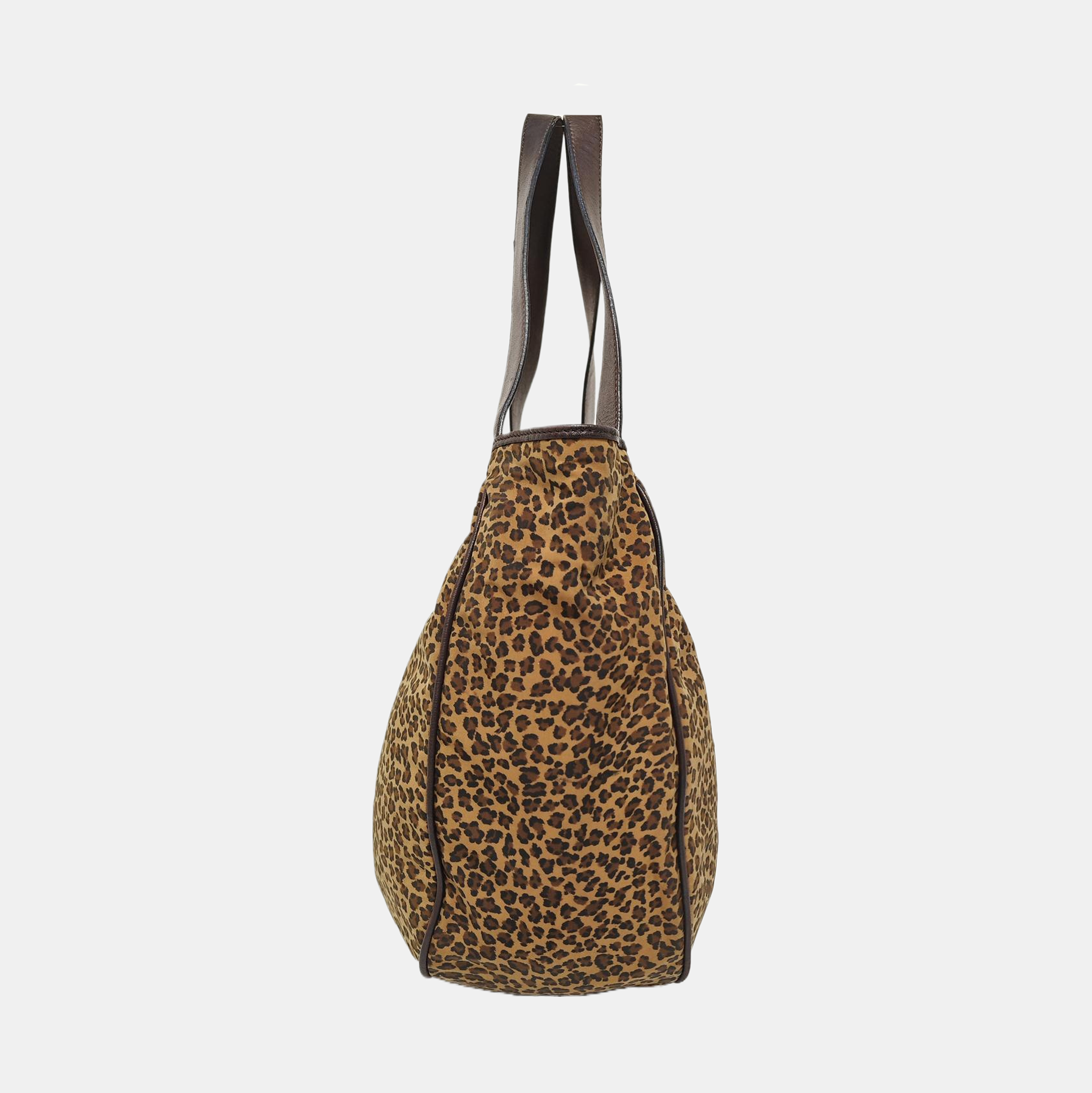 Fabric Top Handle Bag Brown