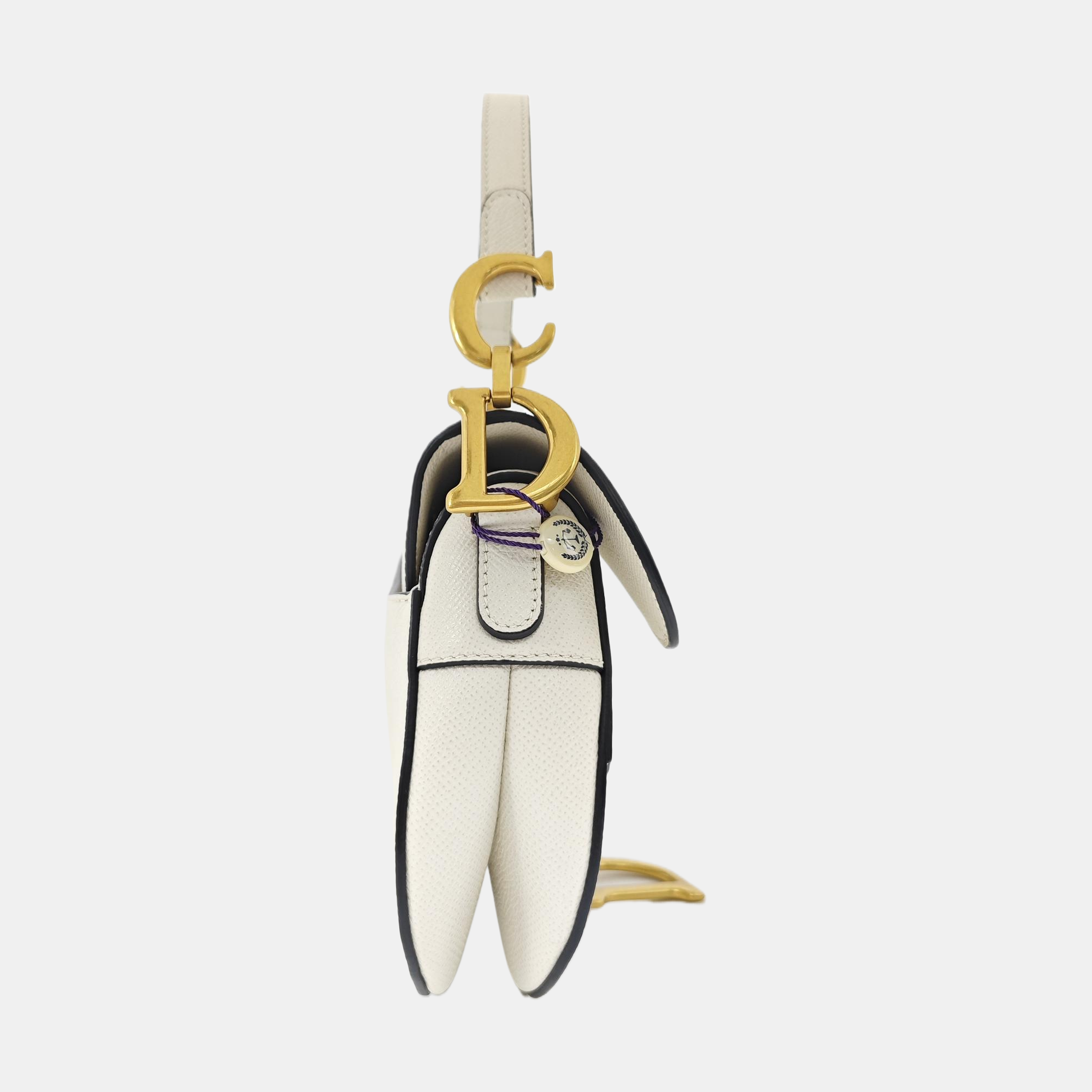 Saddle Mini Calfskin White