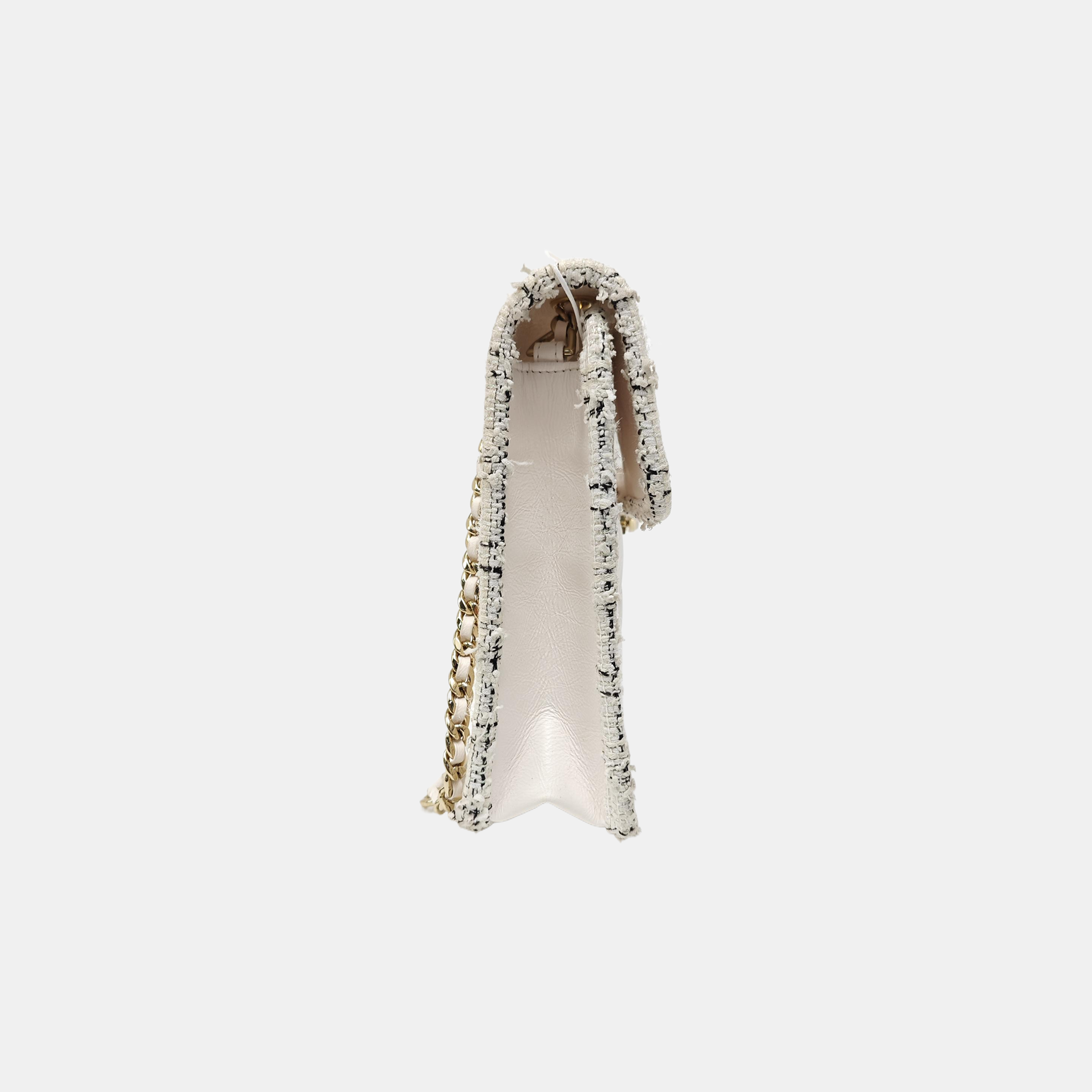 Quilted Calfskin Shoulder Bag White