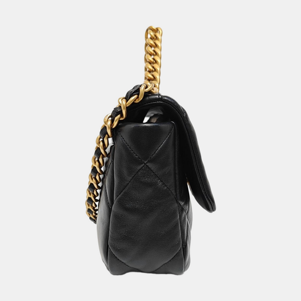 CHANEL 19 Small Quilted Lambskin Black
