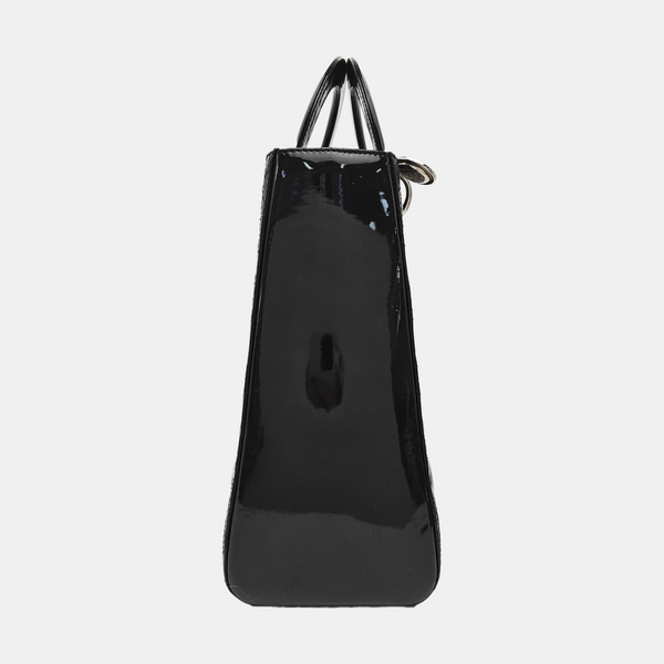 Lady Dior Large Cannage Patent Leather Black