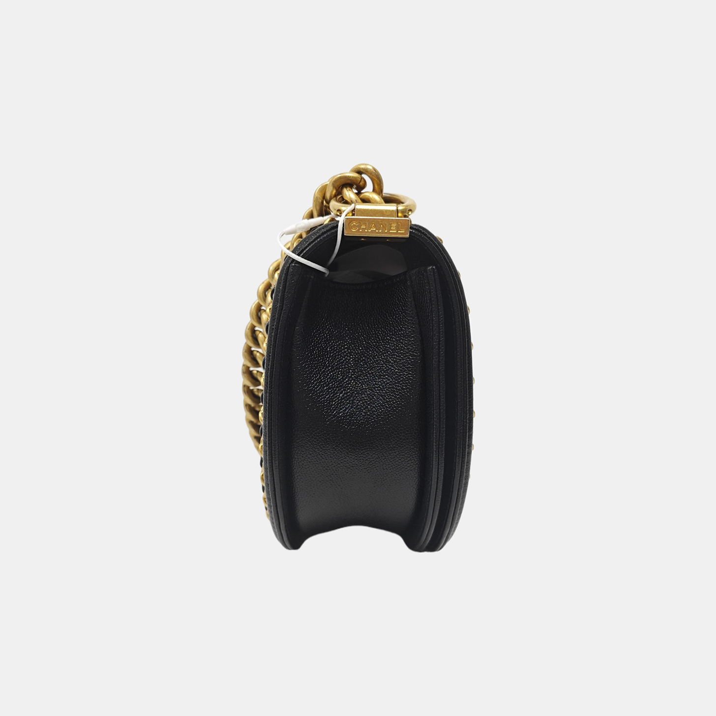 Authenticated pre-owned  BOY CHANEL Small Quilted Grained Calfskin Black - Shoulder Bag at Looply