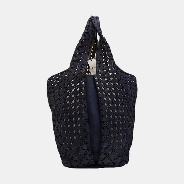 Calfskin Top Handle Bag Blue