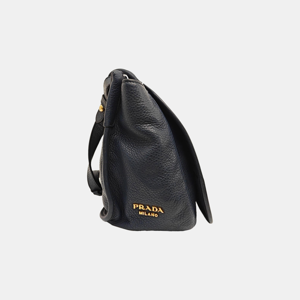 Leather Shoulder Bag Blue