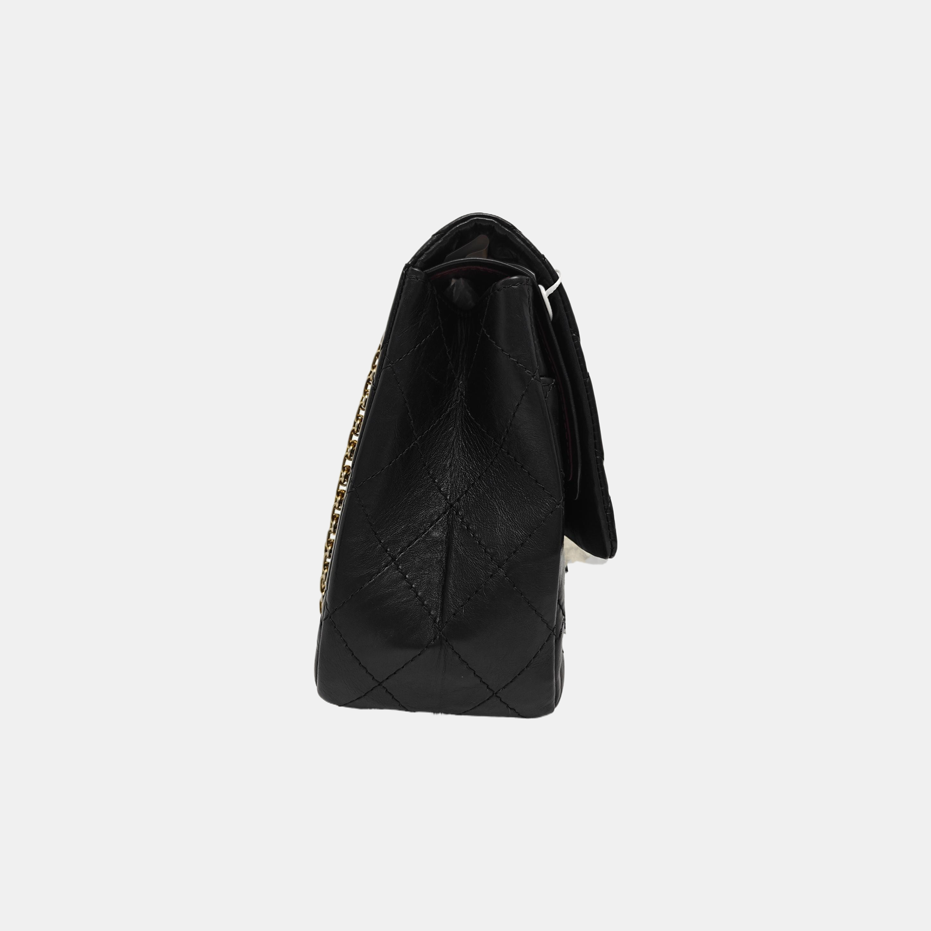 2.55 Maxi Quilted Calfskin Black