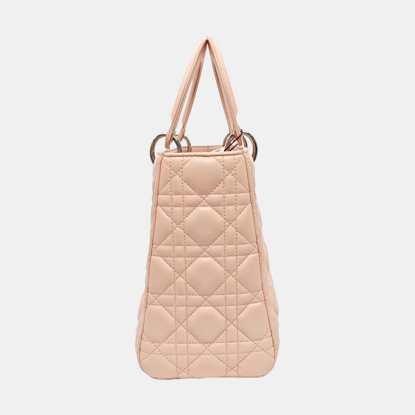 Lady Dior Mediana Piel de Cordero Rosa