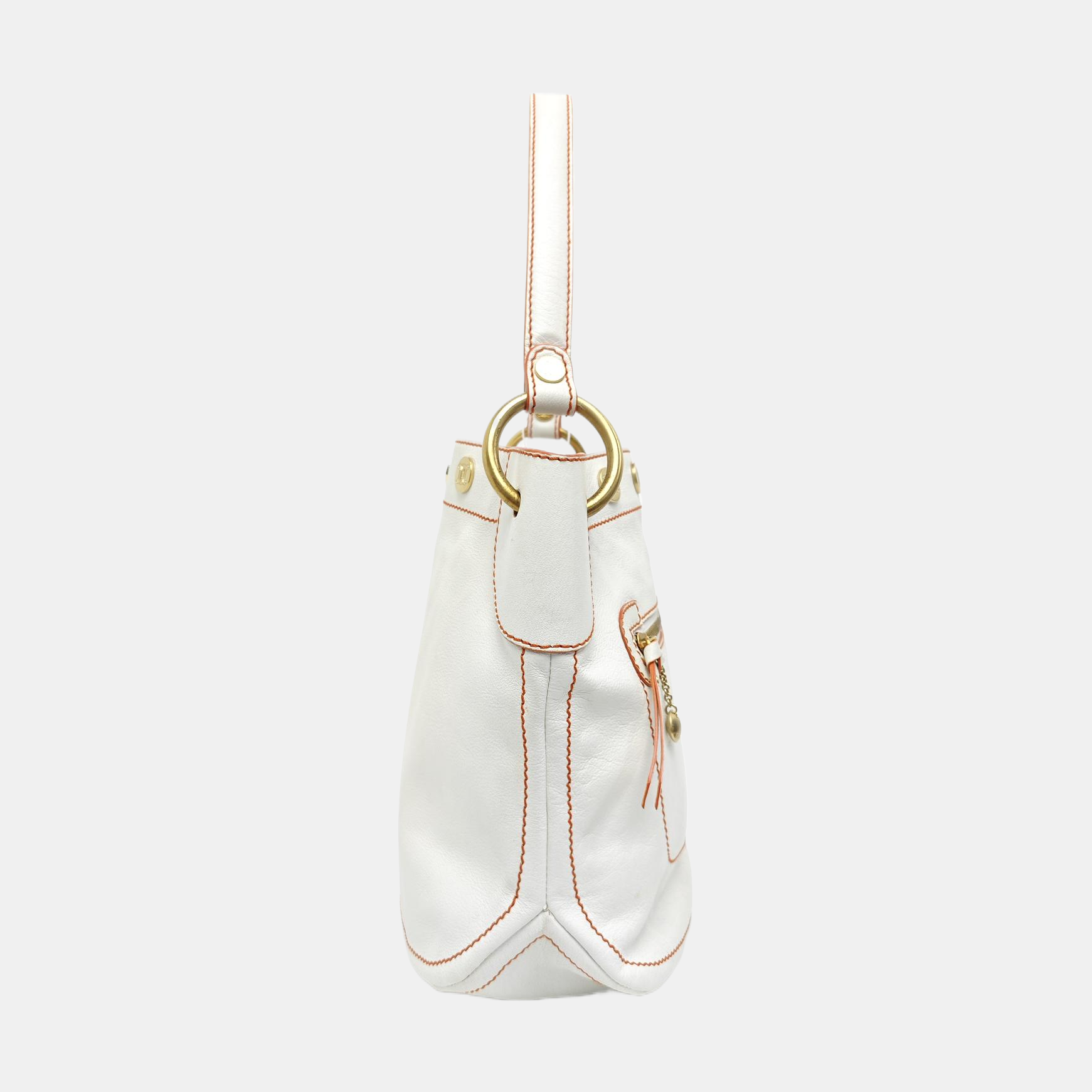 Calfskin Top Handle Bag White