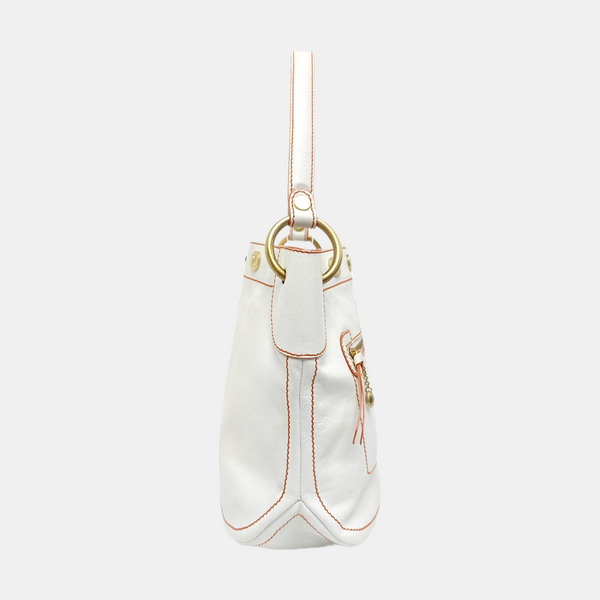 Calfskin Top Handle Bag White