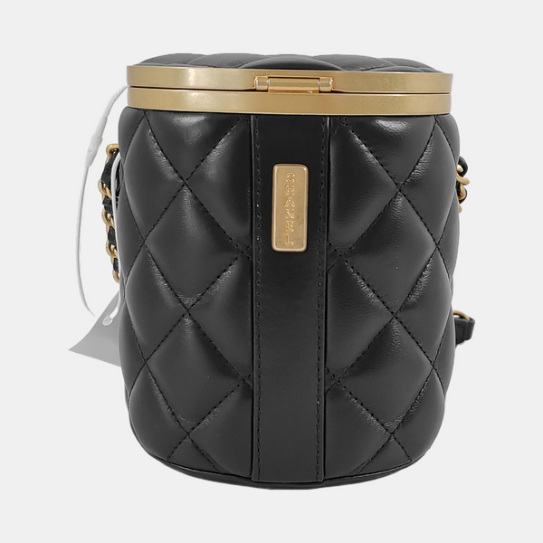 CROWN BOX VANITY Small Quilted Lambskin Black