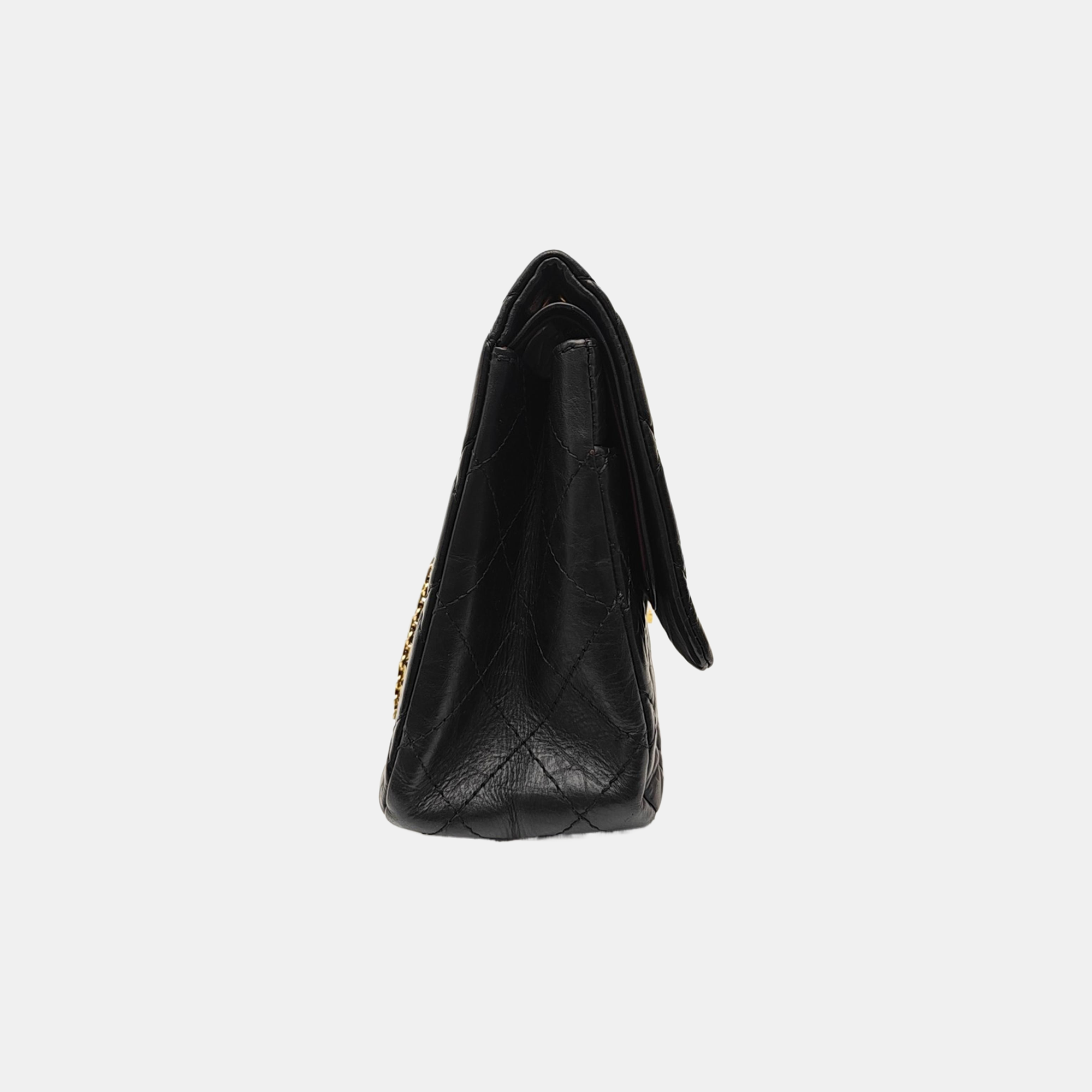 2.55 Maxi Quilted Calfskin Black