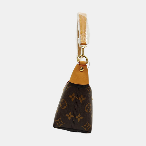 Pochette Mia Monogram Coated Canvas Brown