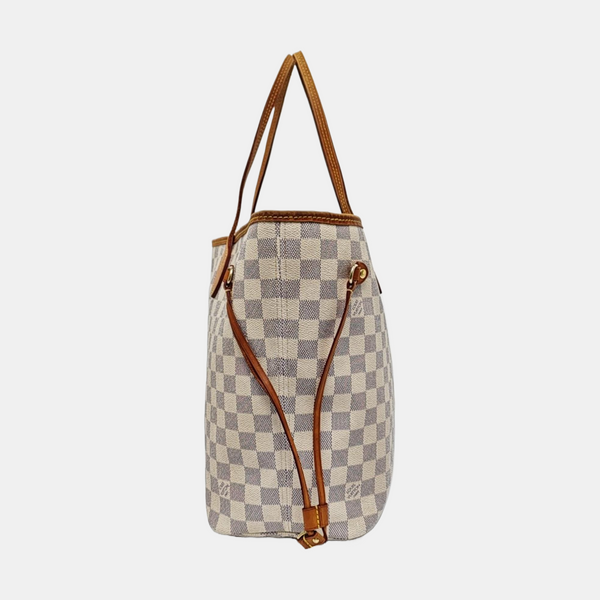 NEVERFULL MM Damier Azur Coated Canvas White