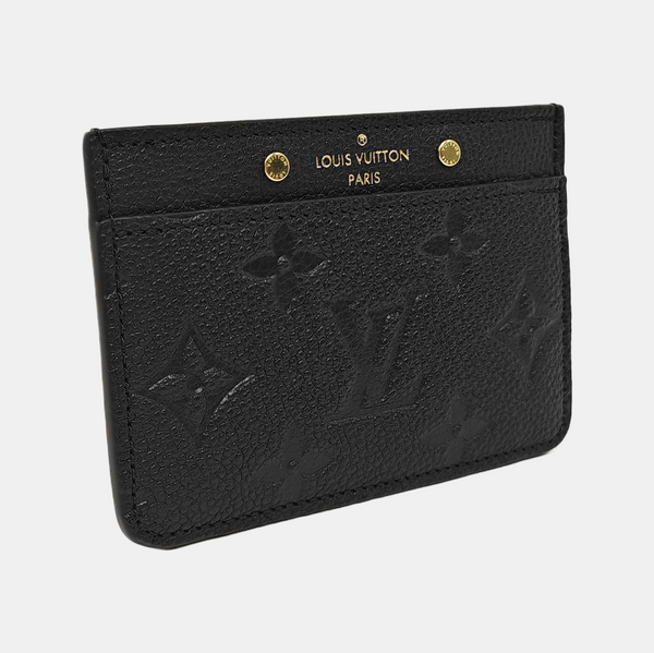 Monogram Calfskin Card Holder Black