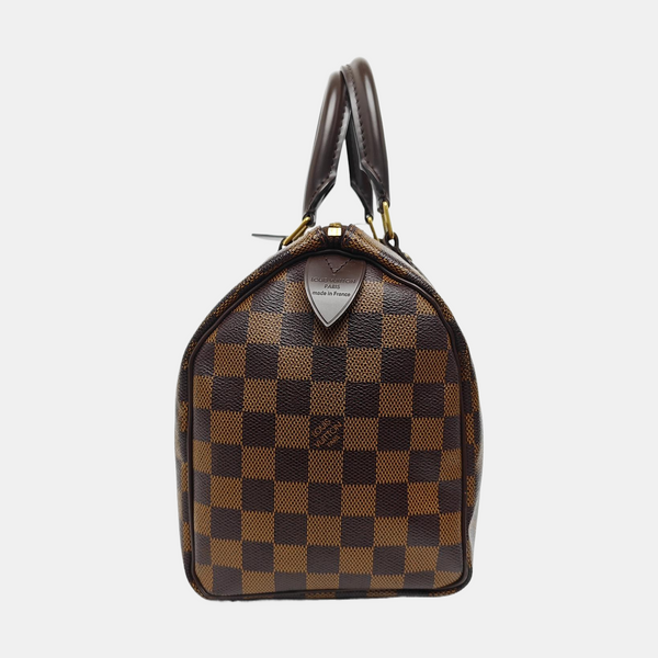 SPEEDY 25 Damier Ebene Coated Canvas Brown