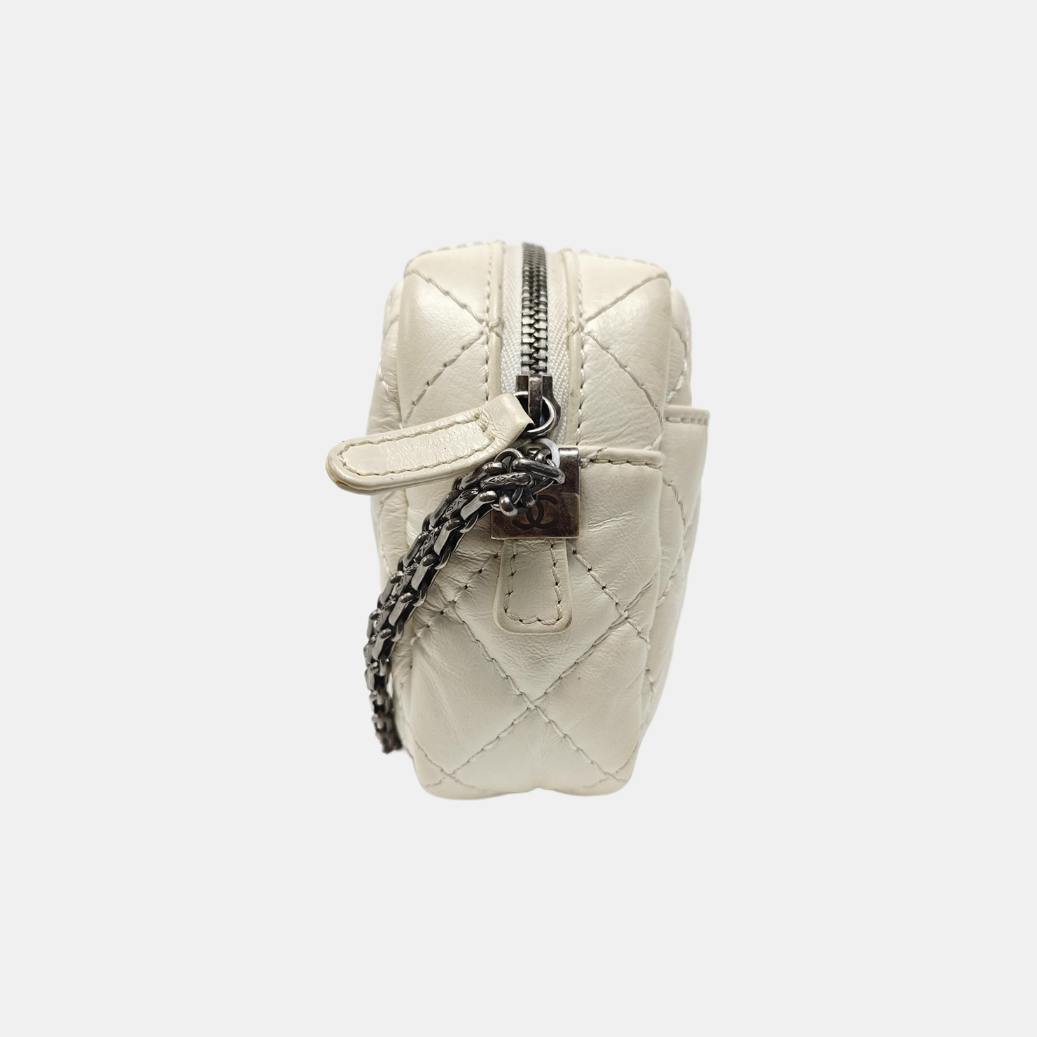 2.55 224 Quilted Calfskin White