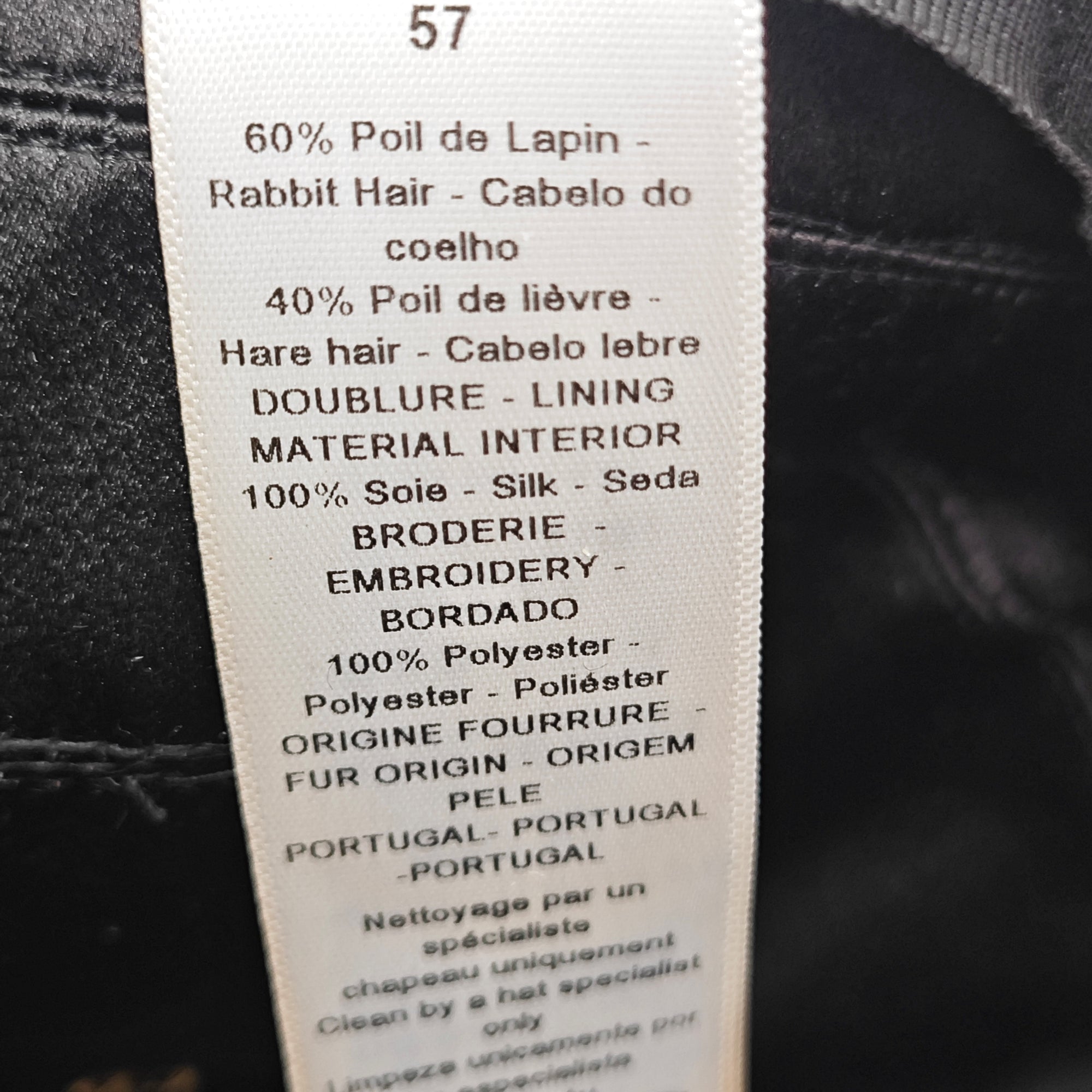 Rabbit Fur Hat Black