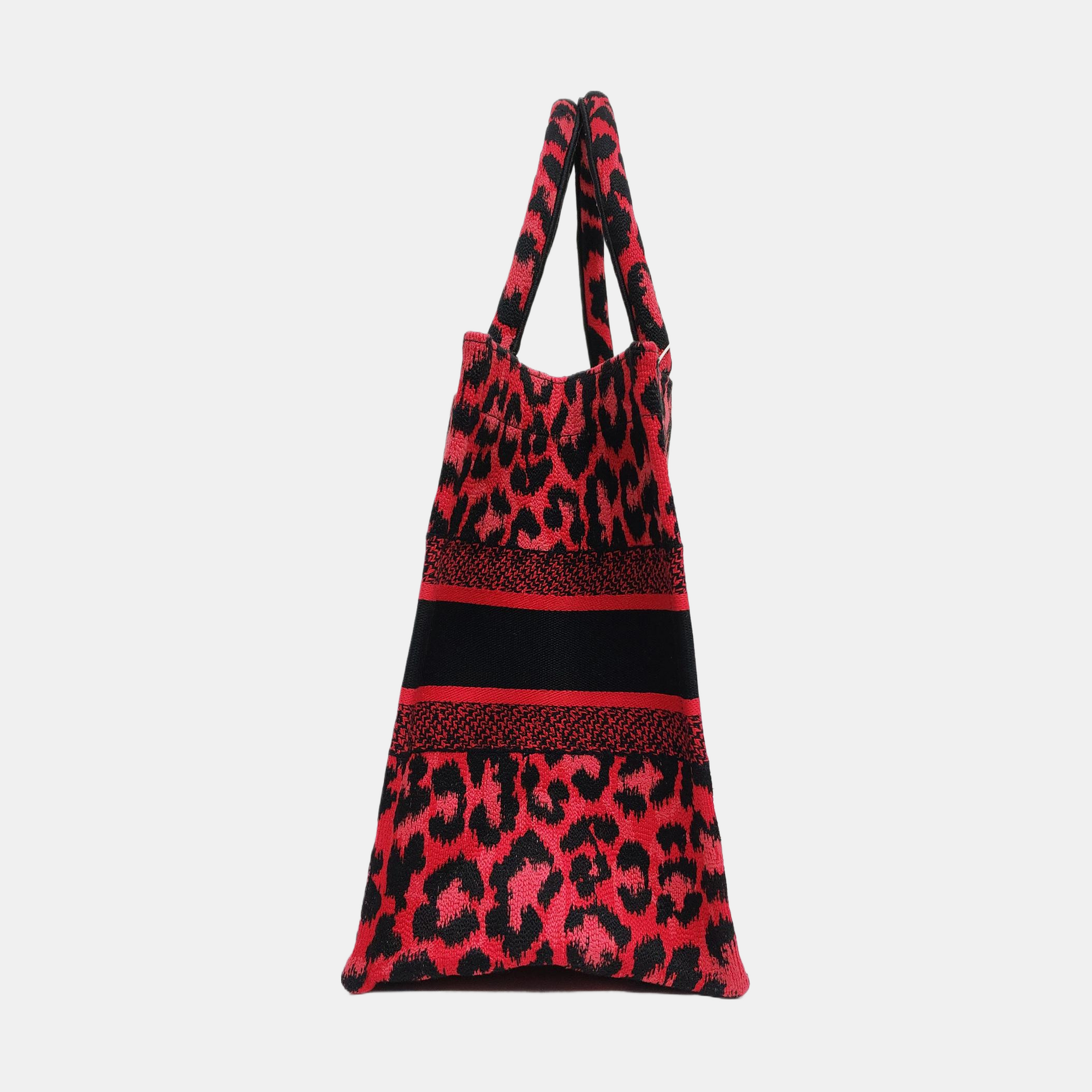 Authenticated pre-owned  Book Tote Medium Fabric Red - Tote Bag at Looply