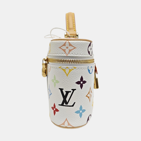 LV × TM Vanity Chain Pouch Monogram Coated Canvas White