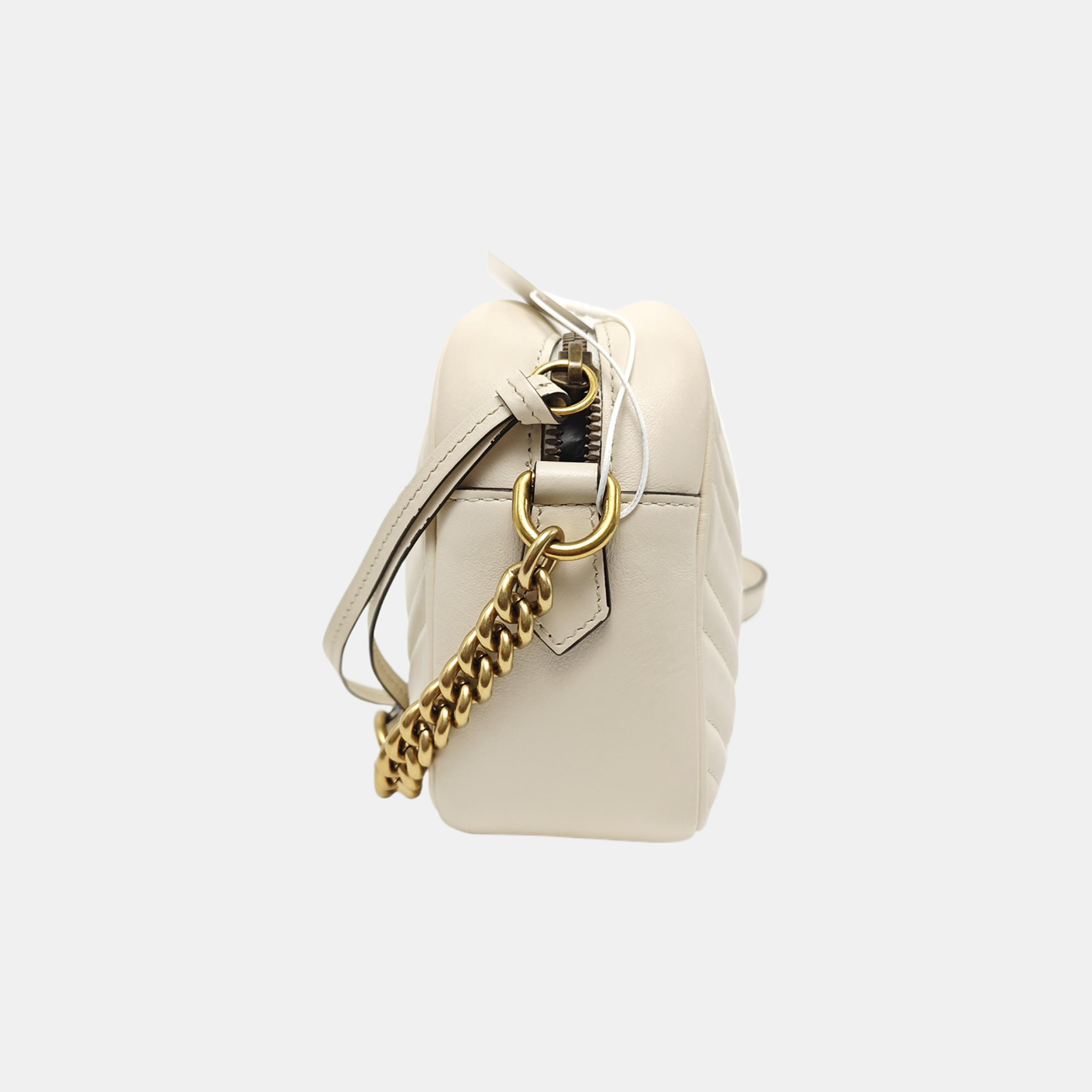 GG Marmont Small Quilted Calfskin White