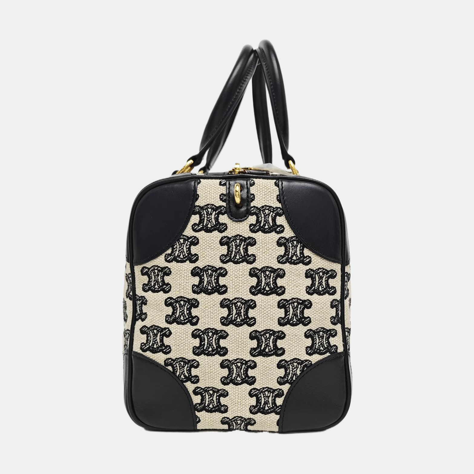 Fabric Top Handle Bag Small White