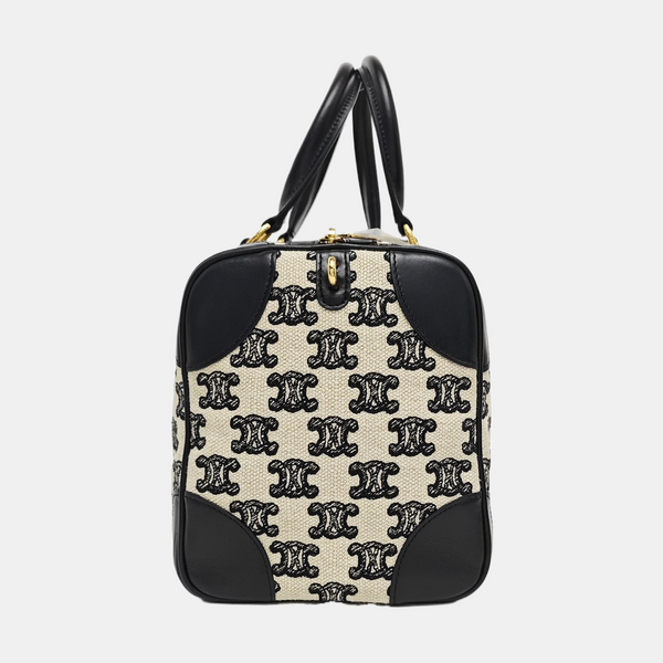 Fabric Top Handle Bag Small White