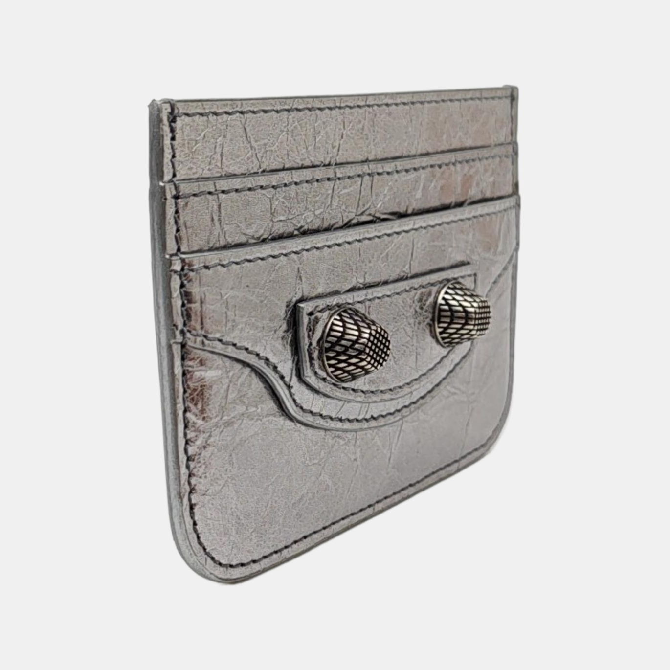 Le Cagole Lambskin Silver Card Holder