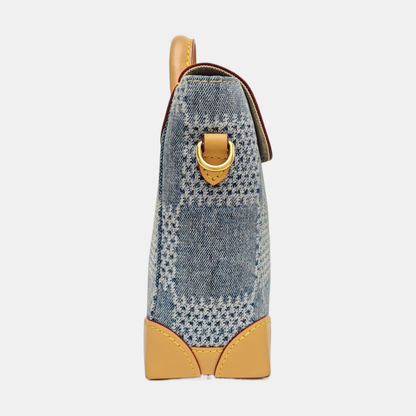 STEAMER Extra Small Damier Fabric Blue