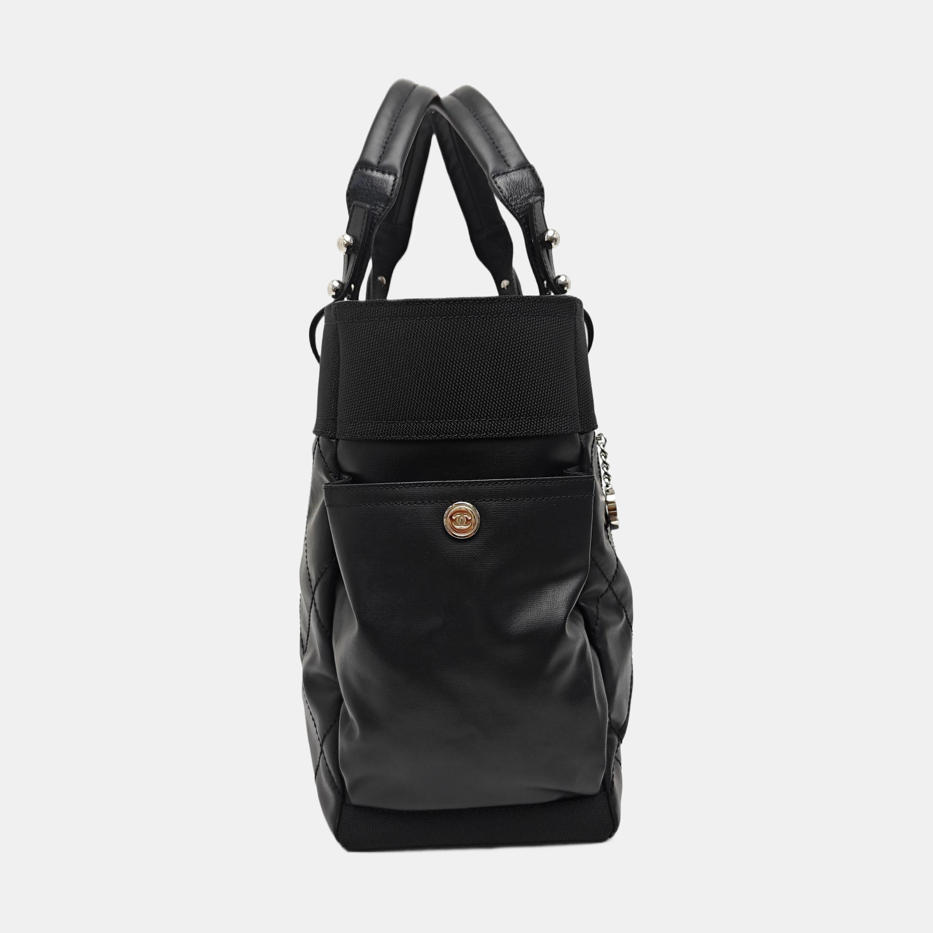 PARIS BIARRITZ Large Quilted Coated Canvas Black
