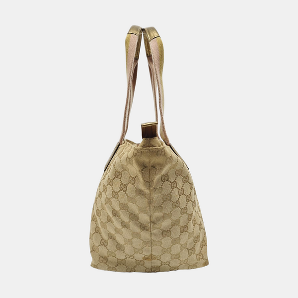 Monogram Canvas Tote Bag Beige