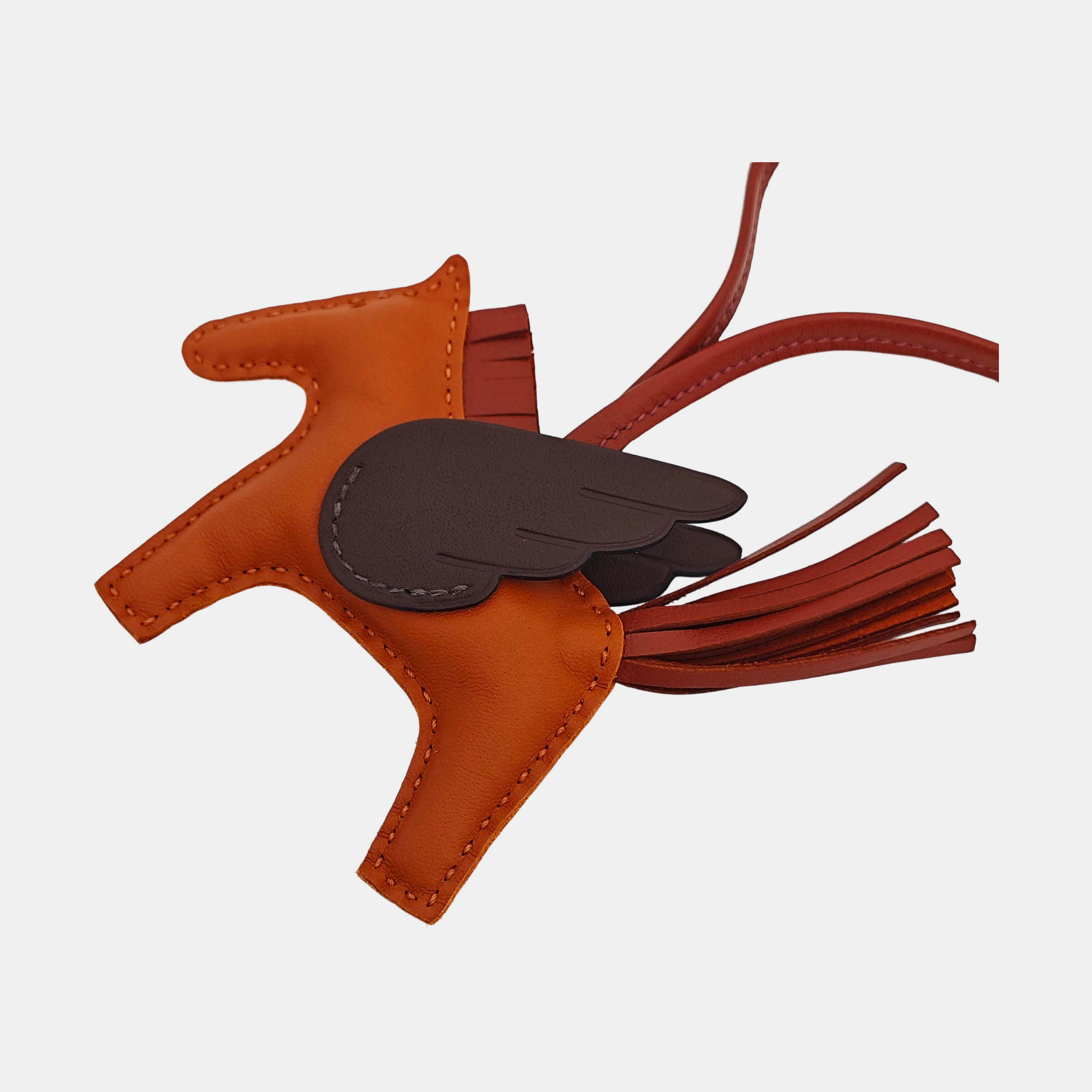 Leather Bag Charm Brown