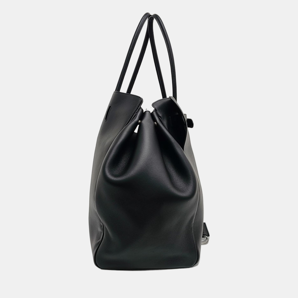 Calfskin Top Handle Bag Black