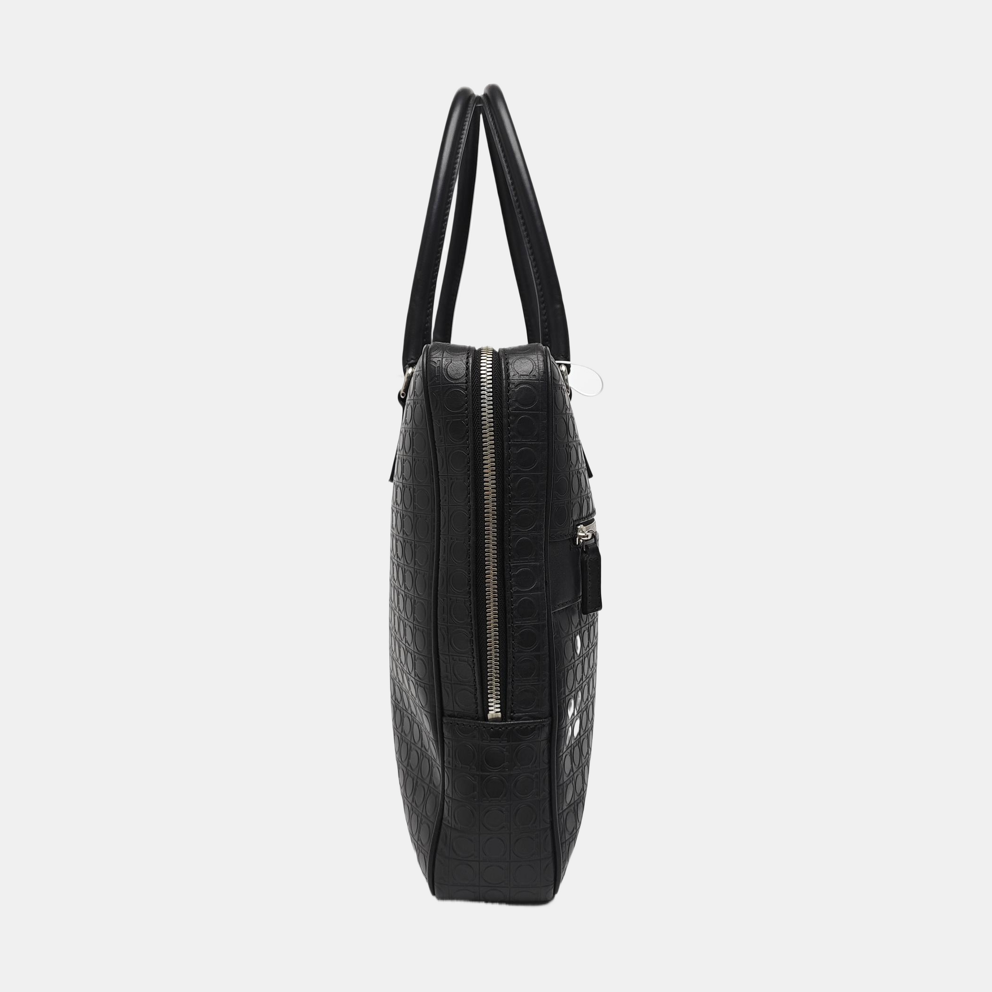 Calfskin Top Handle Bag Black