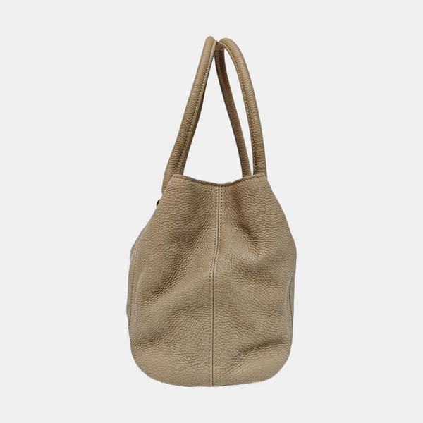Calfskin Shoulder Bag Beige