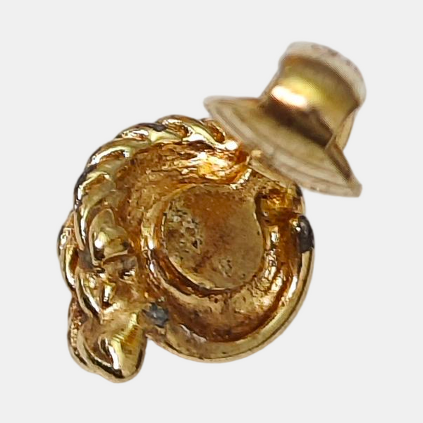 Twist Round Metal Gold Clip On Earrings