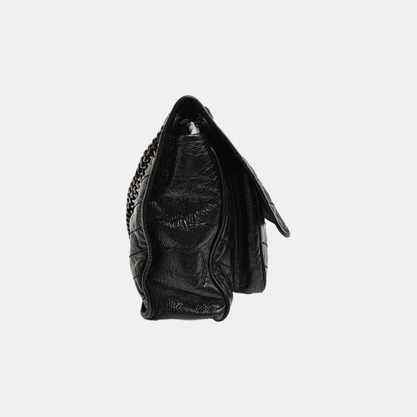 NIKI Large Chevron Calfskin Black
