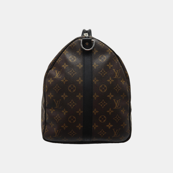 KEEPALL 55 Monogram Coated Canvas Brown