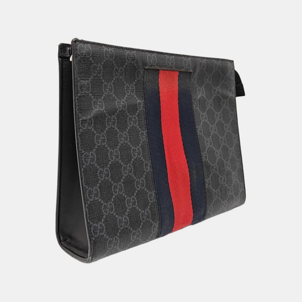GG Supreme Monogram Coated Canvas Gray