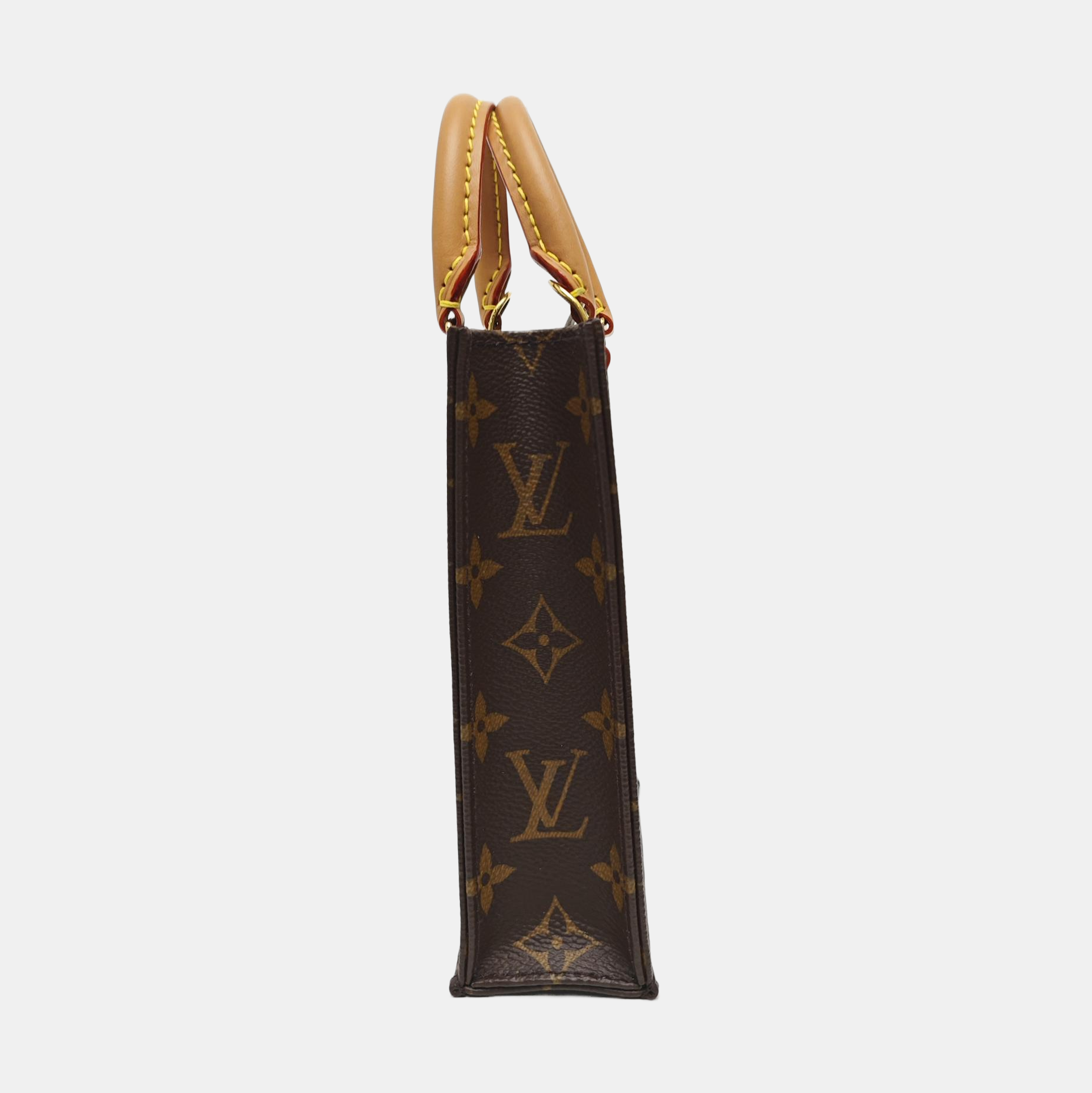 SAC PLAT Mini Monogram Coated Canvas Brown