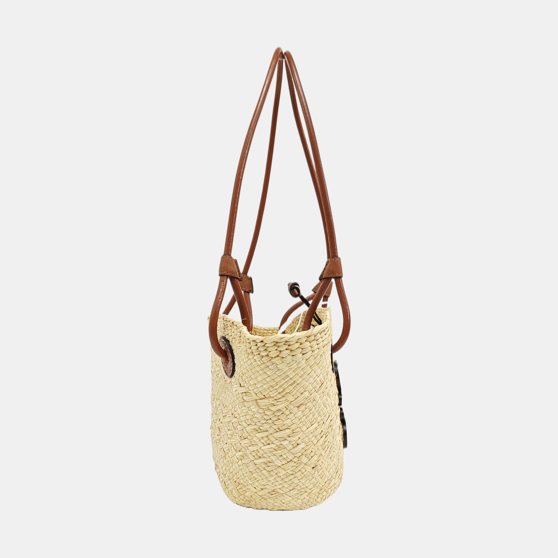 Straw Top Handle Bag Beige