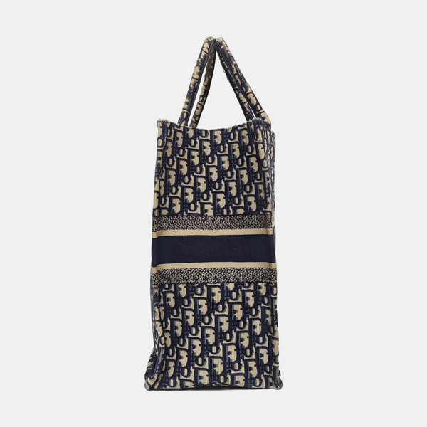 Book Tote Large Oblique Canvas Blue