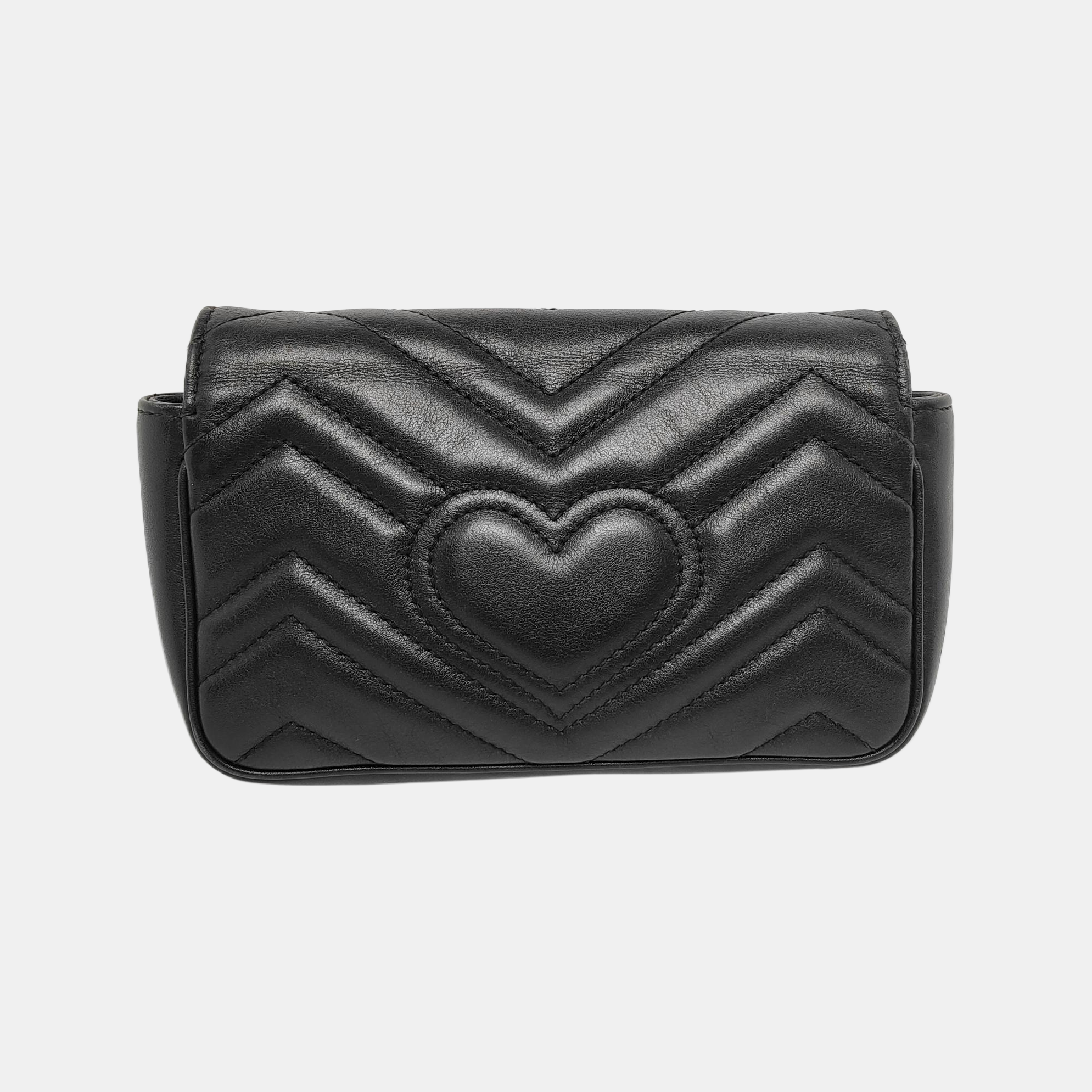 GG Marmont Mini Quilted Calfskin Black