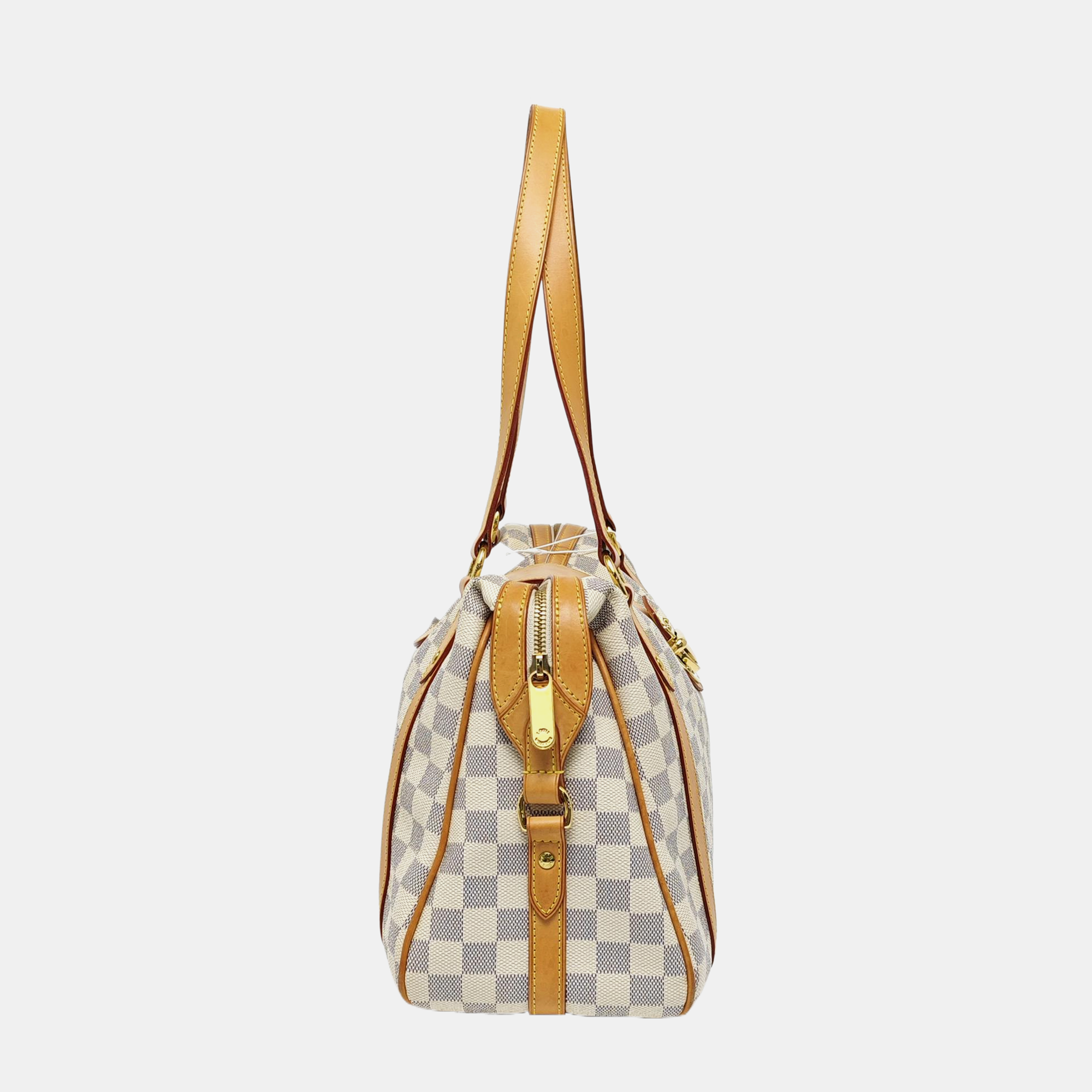 STRESA Damier Azur Coated Canvas White