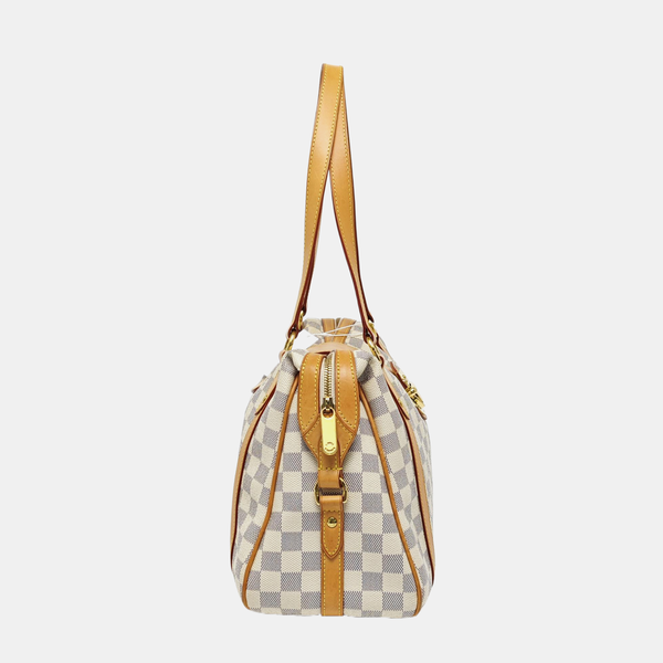 STRESA Damier Azur Coated Canvas White