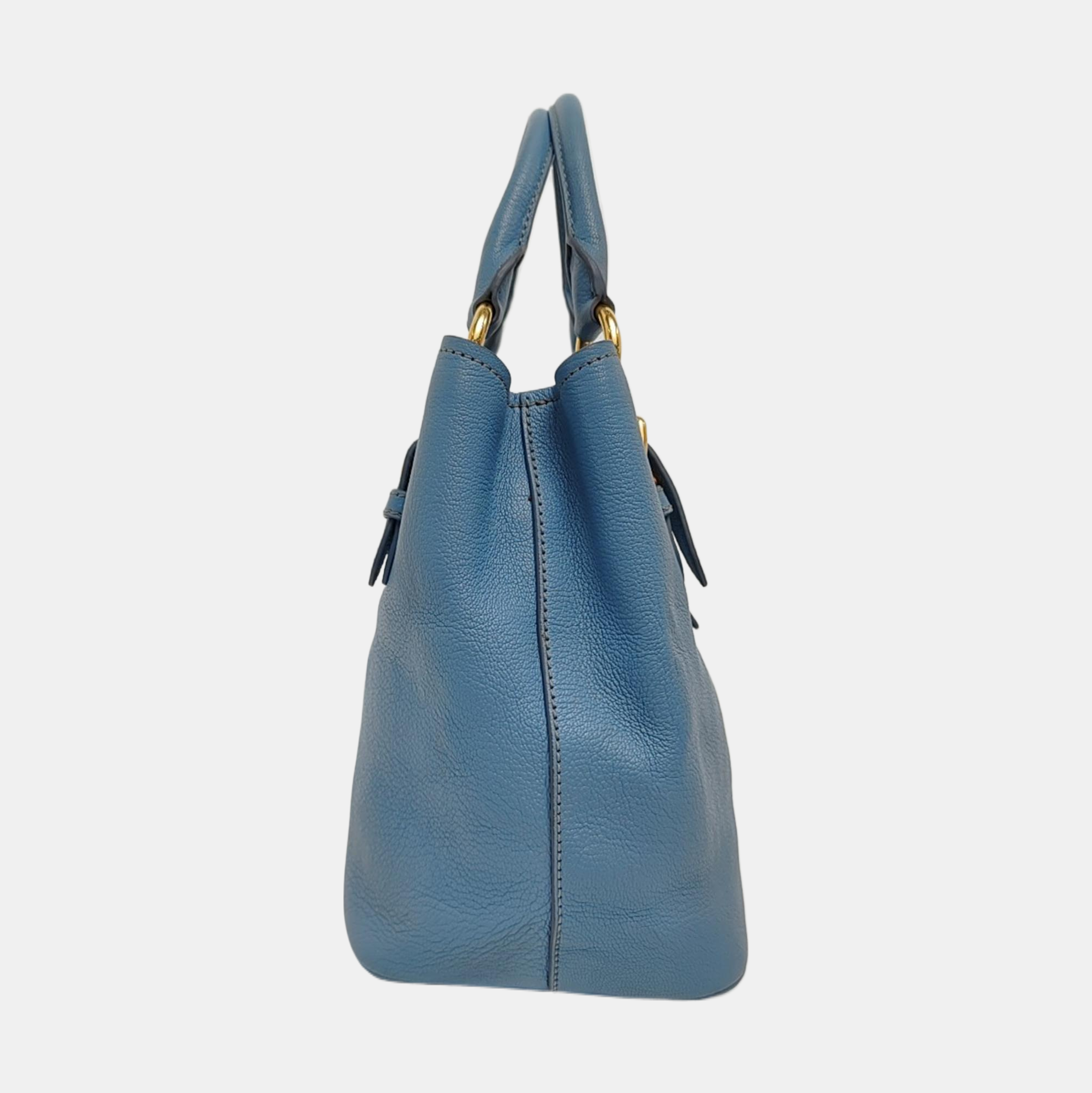 Calfskin Tote Bag Blue