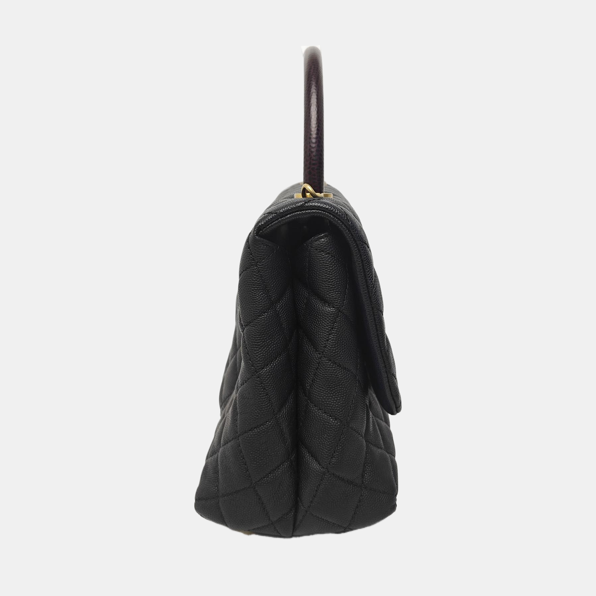 COCO HANDLE Medium Quilted Grained Calfskin Black
