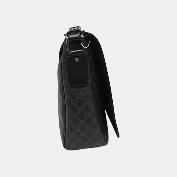 Monogram Coated Canvas Shoulder Bag Black